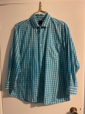 Oxford Blue-Green Check Dress Shirt